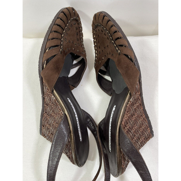Donald J. Pliner Queta S1 Brown Suede Ankle Strap Wedge Heels Sz 9M - Picture 9 of 12